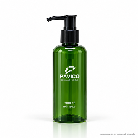 Chai mỹ phẩm PET 150ml dáng trụ vai tròn cổ 24mm Pavico