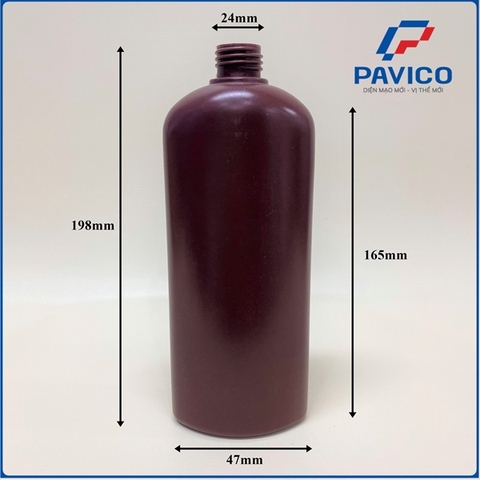 Chai HDPE 330ml màu nâu đỏ