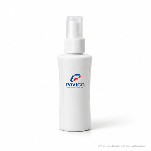 Chai PET trắng sứ 100ml dáng eo kết hợp đầu xịt màu trắng
