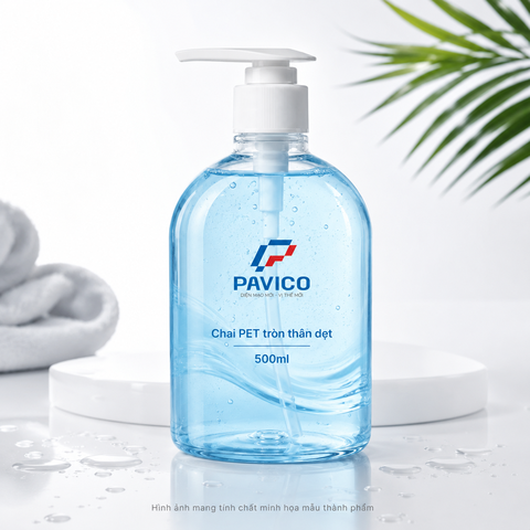 Chai dầu gội thân dẹt 500ml dùng cho mỹ phẩm