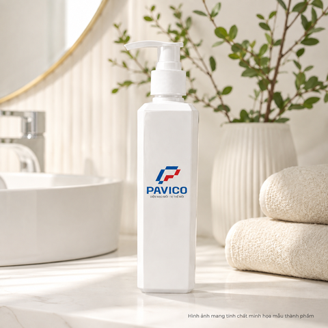 Chai nhựa đựng dầu gội sữa tắm PET 220ml vòi nhấn trong phòng tắm