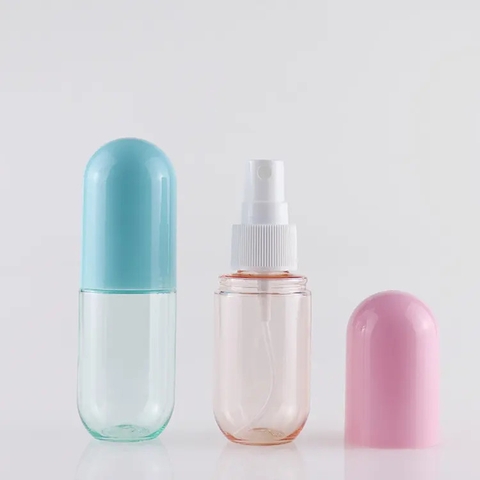 Chai chiết mini hình viên thuốc nhựa PET vòi xịt mỹ phẩm/toner/nước tẩy trang/chiết mỹ phẩm