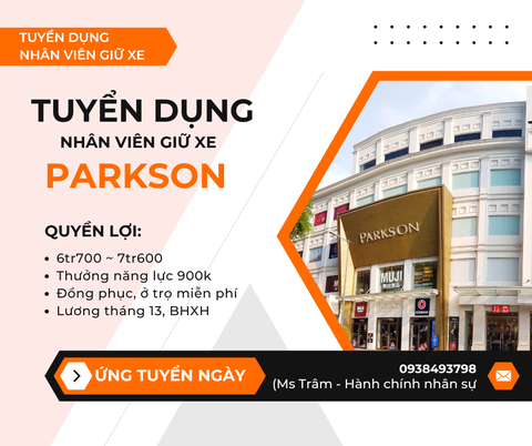 TUYỂN DỤNG NHÂN VIÊN THU NGÂN PARKSON MỚI 26/05