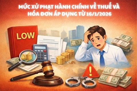 Mức xử phạt hành chính về thuế và hóa đơn áp dụng từ 16/1/2026
