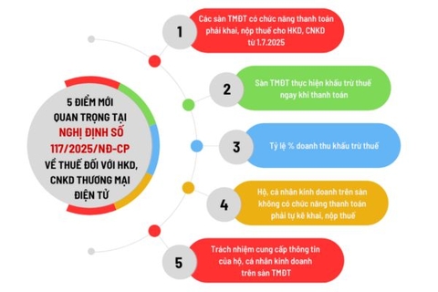 5 điểm mới quan trọng tại Nghị định số 117/2025/NĐ-CP về thuế đối với hộ, cá nhân kinh doanh thương mại điện tử