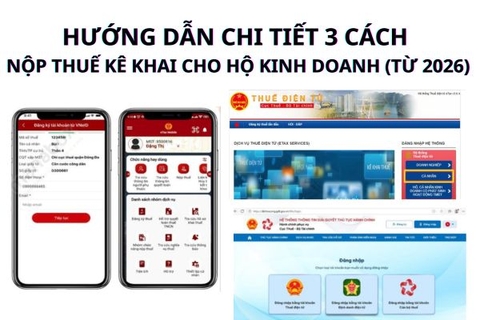 Hướng dẫn chi tiết 3 cách nộp thuế kê khai cho hộ kinh doanh (từ 2026)