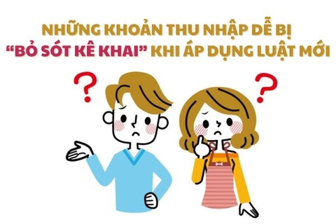 Những khoản thu nhập dễ bị “bỏ sót kê khai” khi áp dụng luật mới