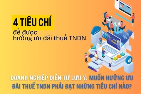 Doanh nghiệp điện tử lưu ý: Muốn hưởng ưu đãi thuế TNDN phải đạt những tiêu chí nào?
