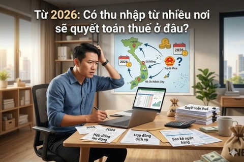 Từ 14/02/2026: Có thu nhập từ nhiều nơi sẽ quyết toán thuế ở đâu?