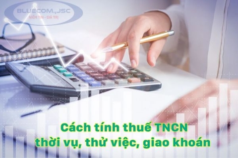 Cách tính thuế TNCN hợp đồng giao khoán, dịch vụ, thử việc