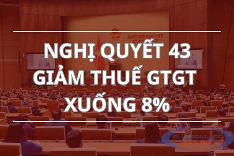 Nghị quyết 43/2022/QH15 giảm thuế GTGT còn 8% từ 1/7/2023