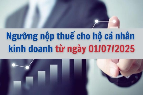 Ngưỡng nộp thuế cho hộ cá nhân kinh doanh thay đổi từ ngày 01/07/2025