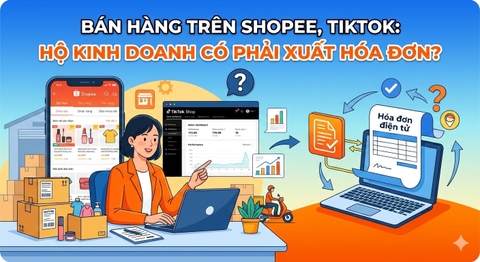 Bán hàng trên Shopee, TikTok: Hộ kinh doanh có phải xuất hóa đơn?