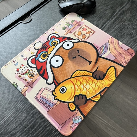 Tấm lót chuột máy tính, kích thước: 30x25x0.3cm, mẫu: CAPYBARA-03-30X25