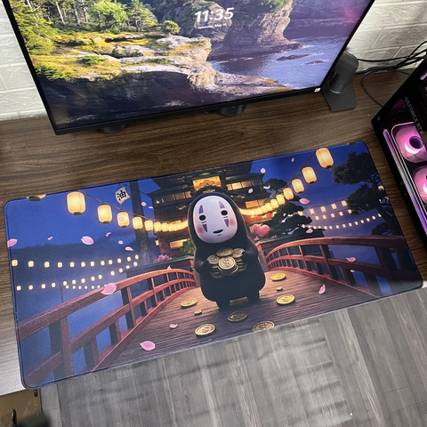 Tấm lót chuột máy tính, kích thước: 90x40x0.3cm, mẫu: GHIBLI-07-90X40