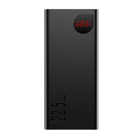 Sạc Dự Phòng OS-Baseus Adaman Digital Display Fast Charge Power Bank 40000mAh 22.5W Black (Kèm cáp USB to C 30cm)