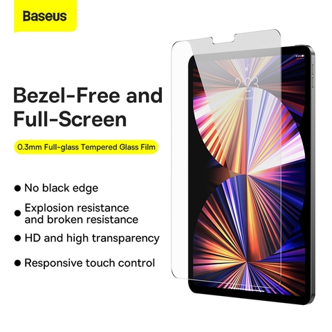 Kính cường lực Baseus 0.3mm All-Tempered-Glass Screen Protector for Pad 10 (2022) 10.9-inch, Clear (With cleaning kit and installation tool)