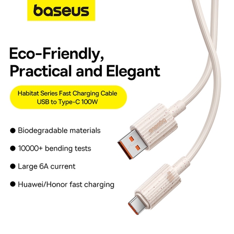Cáp Sạc Nhanh USB to Type-C Baseus Habitat Series Fast Charging Cable USB to Type-C 100W