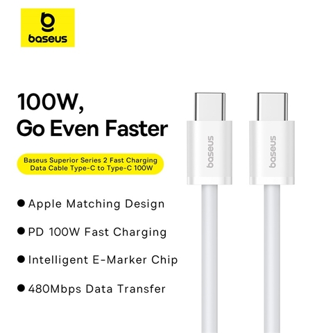 Cáp Sạc Nhanh Baseus Superior Series 2 Fast Charging Data Cable Type-C to Type-C 100W