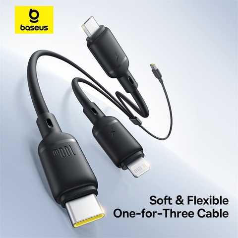 Cáp Sạc Đa Năng OS-Baseus Silky One-for-Three Fast Charging Cable USB / Type-C to M+L+C 100W 1.5m