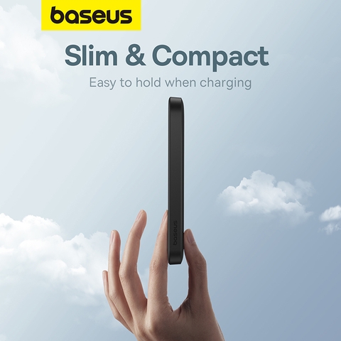 Sạc Dự Phòng Không Dây OS-Baseus Magnetic Mini Wireless Fast Charge Power Bank 5000mAh 20W (Kèm cáp C to C, 20V-3A, 30cm)