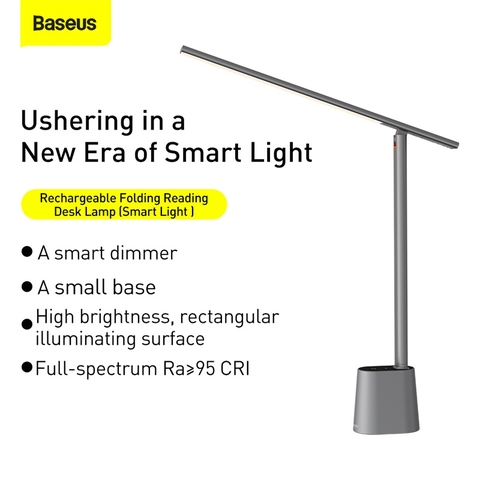 Đèn để bàn thông minh Baseus Smart Eye Series Charging Folding Reading Desk Lamp (Cảm biến ánh sáng tự động, pin sạc, 3000k - 6000k Full-Spectrum, Foldable and Rechargeable Reading Lamp)