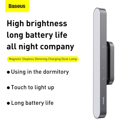 Đèn treo đế hít nam châm Baseus Magnetic Stepless Dimming Charging Desk Lamp (1800mAh ,4000K, 24h sử dụng liên tục, Chống mõi mắt, Đế hít nam châm)