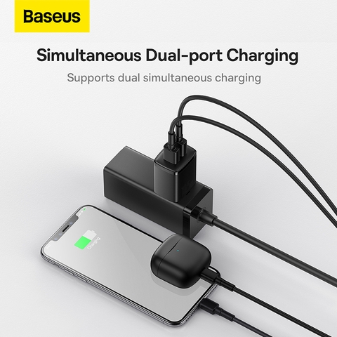 Cốc Sạc Đa Năng 2 Cổng Sạc Baseus Compact Charger 10.5W