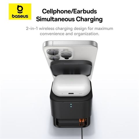 Bộ Sạc Nhanh Không Dây DB-OS Baseus MagPro 2-in-1 Magnetic Wireless Charger 25W