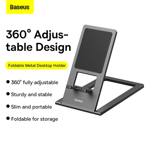 Giá Đỡ Gấp Gọn Baseus Foldable Metal | Xoay 360°, Siêu Mỏng Gọn Cho Điện Thoại & Pad, Kim Loại