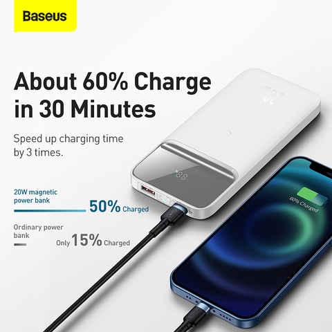 Pin Dự Phòng Sạc Nhanh Không Dây Baseus Magnetic Wireless Fast charging Power bank 10000mAh 20W 2022 Edition（With Simple charging cable USB to Type-C 50cm)
