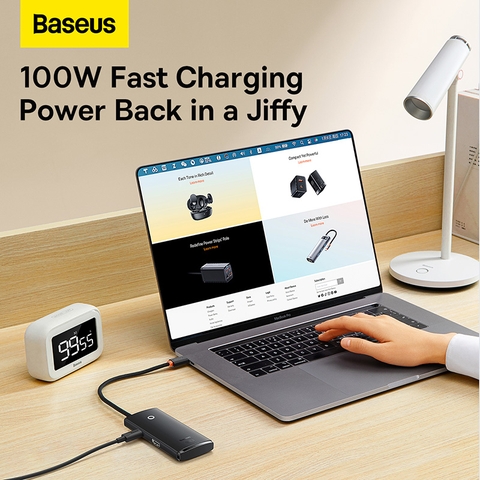 Hub chuyển đa năng Baseus Lite Series 5-Port Type-C HUB Docking Station (Type-C to HDMI+USB3.0*3+PD)