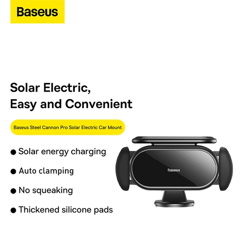 Đế giữ điện thoại Baseus Steel Cannon pro Solar Electric Car Mount