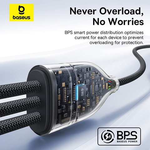 Cáp Sạc Nhanh Đa Năng Baseus Flash Series 3 One-for-three Fast Charging Cable Type-C to C+C+L 100W