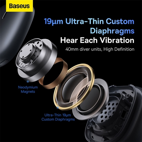 Tai Nghe Chống Ồn Baseus Bowie H2 | Chống Ồn Chủ Động ANC 40dB, Âm Thanh 3D