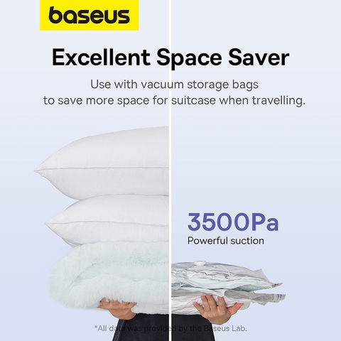 Máy Bơm Hơi Mini Baseus PocketGo Cho Dã Ngoại, Du Lịch | Bơm Nệm Hơi Siêu Tốc, Hút Chân Không