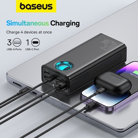 Pin Sạc Dự Phòng OS-Baseus Amblight Digital Display Fast Charge Power Bank 26800mAh (Kèm cáp C to C 100W, 1m)