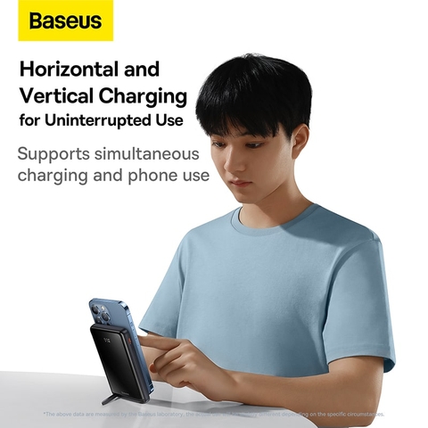 Pin Sạc Dự Phòng Không Dây Baseus Magnetic Bracket Wireless Fast Charge Power Bank 10000mAh 20W (With Baseus Xiaobai fast charging Cable C to C 60W 50cm)