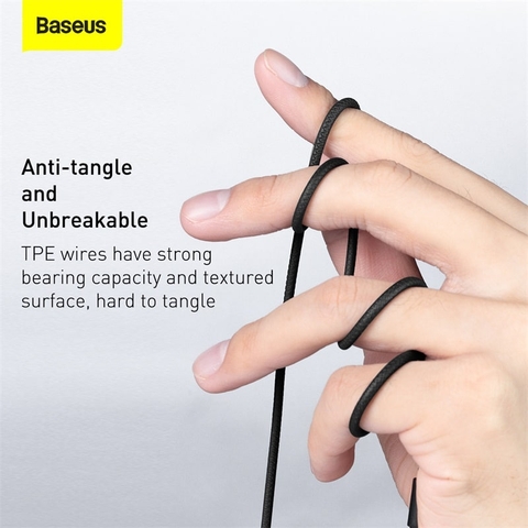 Tai nghe AUX 3.5mm Baseus Encok H19 Wired Earphone (6D surround, Deep Bass, with ECM Microphone for HD Calling)