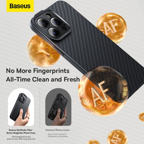 Ốp Lưng Nam Châm Chống Bám Bẩn Baseus Synthetic Fiber Series Magnetic Phone Case cho iP14