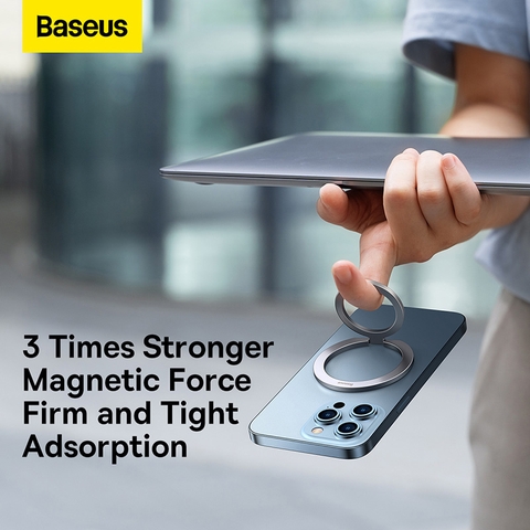 Giá Đỡ Vòng Kim Loại Có Thể Gập Lại MagSafe Baseus Halo Series Foldable Metal Ring Stand Cho iPhone 13/12 Series, Hút nam châm, Dùng cho phụ kiện MagSafe Apple)