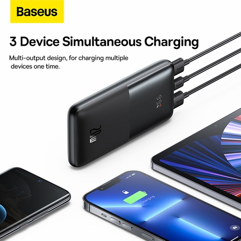 Pin sạc dự phòng Baseus Bipow Pro Digital Display Fast Charge Power Bank 10000mAh 20W (With Simple Series Charging Cable USB to Type-C 3A 0.3m )