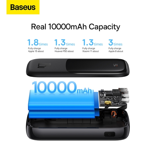 Pin dự phòng tích hợp cáp sạc Baseus Qpow Pro Digital Display Fast Charge Power Bank 10000mAh 22.5W（With Simple charging cable Type-C 3A 0.5M )