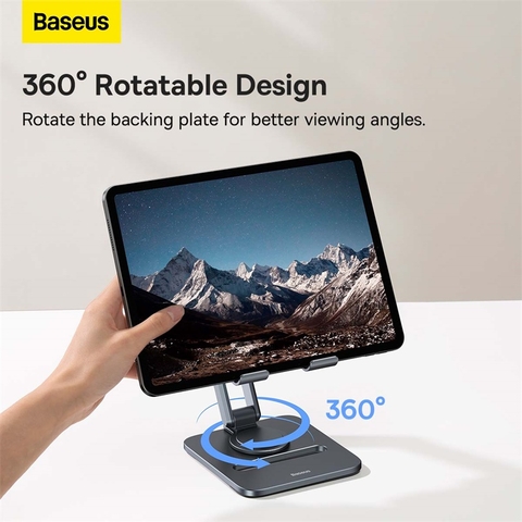 Giá Đỡ Máy Tính Bảng Baseus Biaxial Gấp Gọn | Xoay 360 Độ, Tùy Chỉnh Độ Cao, Chịu Tải 10Kg