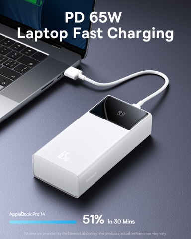 Pin Sạc Dự Phòng OS-Baseus Star-Lord Digital Display Fast Charging Power Bank 30000mAh 65W (Kèm cáp USB to C, 3A, 30cm)