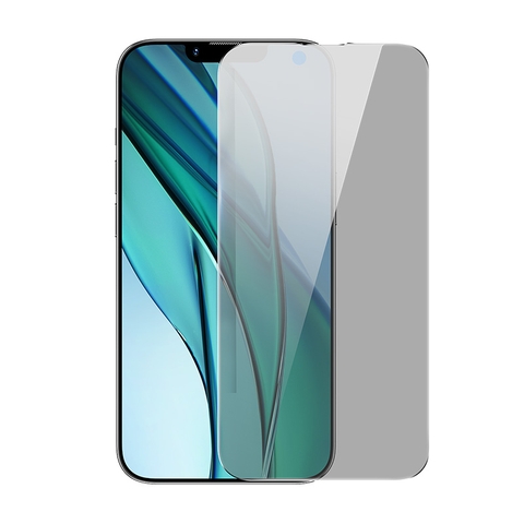 Kính Cường Lực Chống Bụi Màn Loa Baseus All-glass Crystal Peep-proof Tempered Glass EasyStick Film (Cellular Dust-proof) iP14 (Pack of 2)