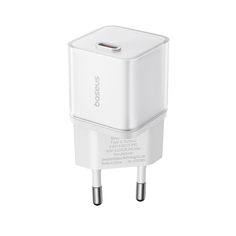 Cốc Sạc Nhanh OS-Baseus GaN5S Fast Charger 1C 20W EU (Chân cắm tròn)