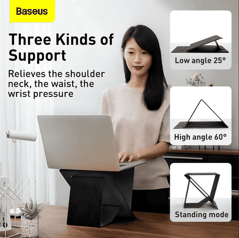 Đế Giữ Laptop Baseus Ultra High | Xếp Gọn Siêu Mỏng, Chỉnh Góc Nghiêng, Tản Nhiệt Tốt, Chịu Lực Tốt