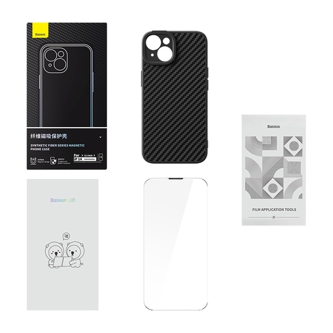 Ốp Lưng Nam Châm Chống Bám Bẩn Baseus Synthetic Fiber Series Magnetic Phone Case cho iP14