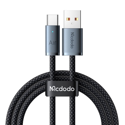 Cáp Sạc Nhanh Mcdodo Luma Slim Cable USB to Type-C 6A | Dây Dù Siêu Bền, Có Đèn LED